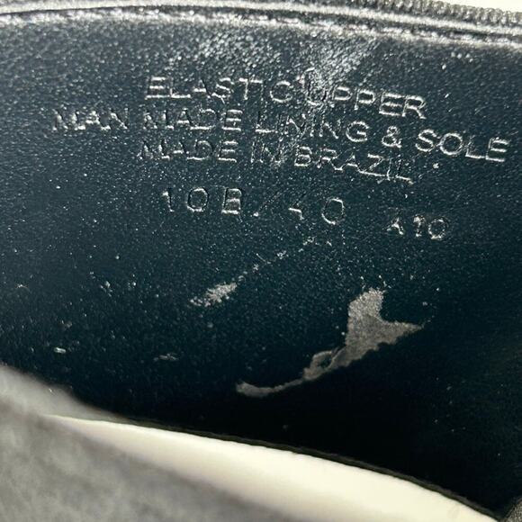 BCBGirls Black Elastic Crossover Platform Wedges Slip-On Sandals Heels Size 10 - Picture 8 of 14